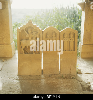 Royal lapidi al Cenotaphs, Jaisalmer, Rajasthan, India Foto Stock