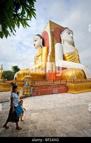 Persone a Kyaik Pun Paya, Bago, Yangoon, Myanmar. Foto Stock