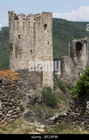 Francia, Castello di Lastours, Regine tower Foto Stock