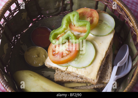 Close-up di panini in un cestello Foto Stock