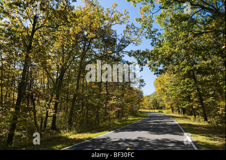 Colori autunnali sulla Skyline Drive, Parco Nazionale di Shenandoah, Blue Ridge Mountains, Virginia, Stati Uniti d'America Foto Stock