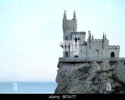 Swallow's Nest veduta laterale del castello in Sunset HDR filtro gradiente Foto Stock