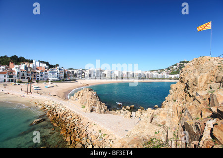 Spagna, Catalunya, Catalano, Costa Brava, Blanes, spiaggia mare Foto Stock
