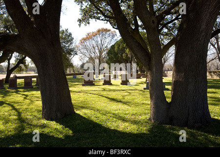 Il presidente Lyndon B. Johnson fu messo a riposo in Johnson cimitero di famiglia il 25 gennaio 1973. Foto Stock