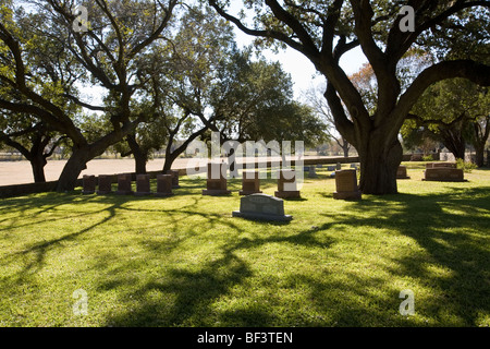 Il presidente Lyndon B. Johnson fu messo a riposo in Johnson cimitero di famiglia il 25 gennaio 1973. Foto Stock