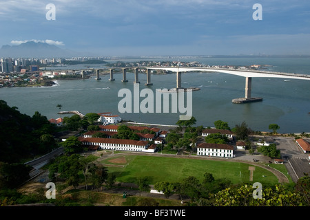 Terceira ponte, ponte di collegamento Vitoria e Vila Velha, Espirito Santo, Brasile Foto Stock