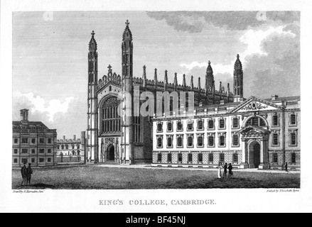 King's College di Cambridge - King's College Chapel e la costruzione di Gibbs Foto Stock