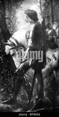 Sir Galahad era un cavaliere della tavola rotonda, il figlio del sir Lancelot e Elaine di Carbonek. Foto Stock