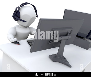 3D rendering di un uomo in chat sul web Foto Stock