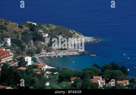 Vista su Sant'Andrea, Sant'Andrea, Isola d'Elba, Toscana, Italia Foto Stock