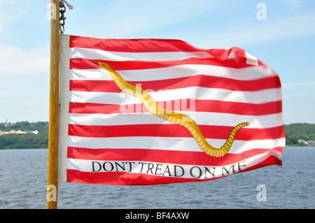 Gadsden - 'non battistrada su di me' flag - Primo U.S. Jack della marina militare Foto Stock