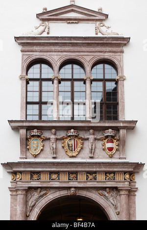 Portale del Landhaus edificio, Linz, Austria superiore, Austria, Europa Foto Stock