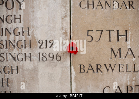 Memorial al Menen ponte di Ypres o Ieper in Belgio a soldati caduti nella Prima Guerra Mondiale Foto Stock