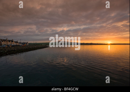 Tramonto a Kirkwall, isole Orcadi Scozia, Regno Unito, Europa Foto Stock