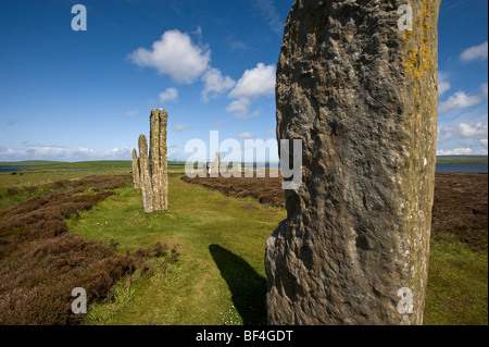 Rituale del neolitico posto, anello di Brodgar, Stromness, isole Orcadi Scozia, Regno Unito, Europa Foto Stock