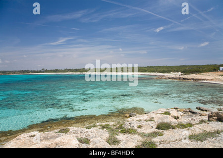 Spiaggia di Platja d'es Caragol, Mallorca, Maiorca, isole Baleari, Mare mediterraneo, Spagna, Europa Foto Stock