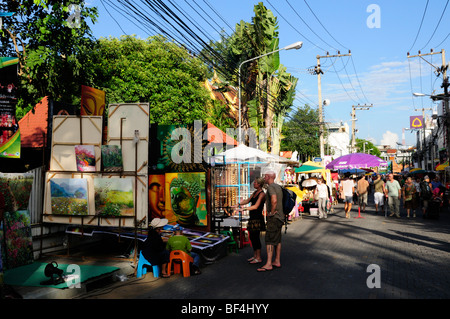 Tailandia Chiang Mai; street market lungo Ratchadamnoen Road Foto Stock