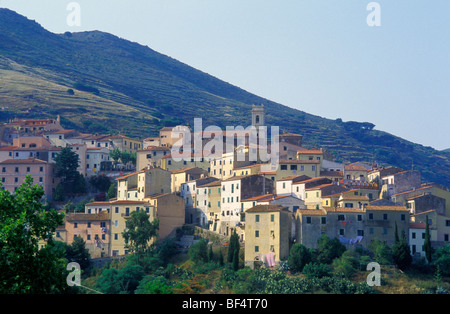 Cityscape, Rio nell'Elba, Isola d'Elba, Toscana, Italia Foto Stock