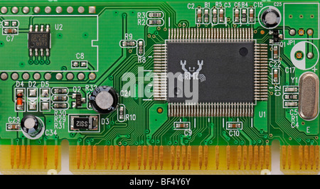 Dettaglio, la circuiteria della scheda di espansione, PC, una scheda di rete PCI card Foto Stock