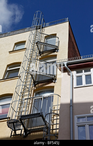 Una fuga dal fuoco in una casa a Erfurt, Turingia, Germania, Europa Foto Stock