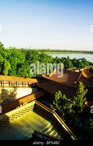 Corridoio inclinato nella Hall di dissipare le nuvole, il Summer Palace, Pechino, Cina Foto Stock