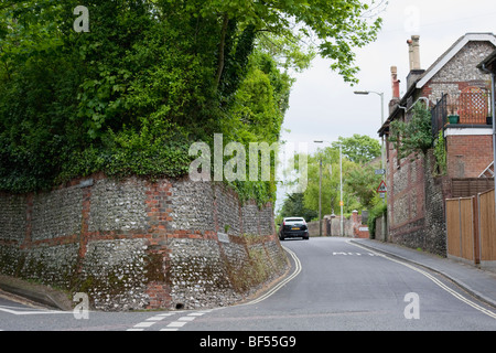Parete di Flint su una strada in Winchester Foto Stock