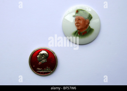 Il presidente Mao badge cinese Foto Stock