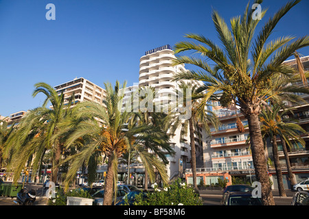 Alberghi a Marina di Palma de Mallorca, Mallorca, Maiorca, isole Baleari, Mare mediterraneo, Spagna, Europa Foto Stock