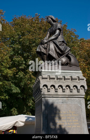 Statua di Giovanna d'arco, Le Crotoy, Picardia Francia Foto Stock