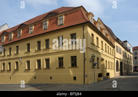 Handel House, Halle an der Saale, Sassonia-Anhalt, Germania, Europa Foto Stock