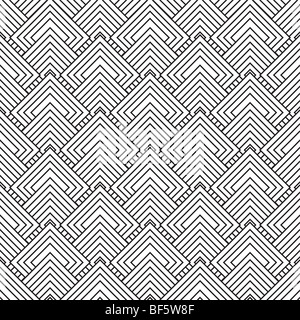 In bianco e nero senza giunture quadrati ripetere con design pattern di sovrapposizione Foto Stock