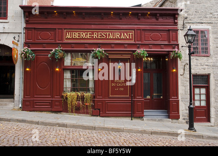 Hotel Ristorante Pierre du Calvet nella vecchia Montreal, Quebec, Canada. Foto Stock