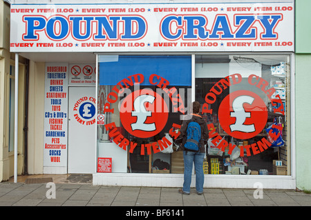 Pound Crazy shop Foto Stock