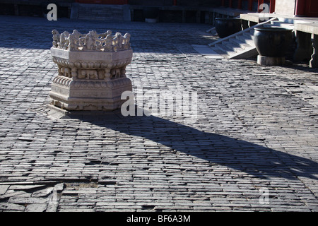 Ambiente squisito per Flagstaff all'interno di Città proibita a Pechino, Cina Foto Stock