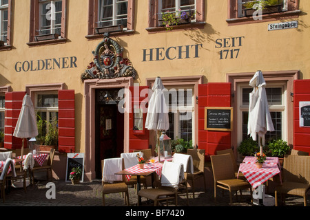 Hotel Restaurant Goldener Hecht in Heidelberg, Baden-Württemberg, Germania Foto Stock