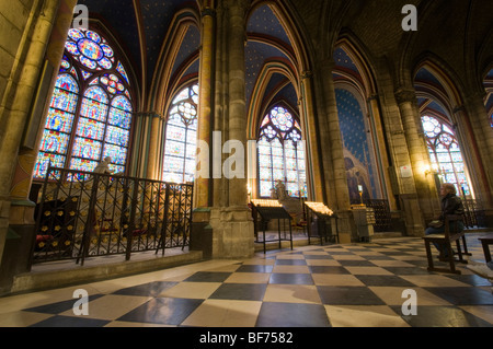 All'interno della cattedrale di Notre Dame a Parigi, Francia Foto Stock