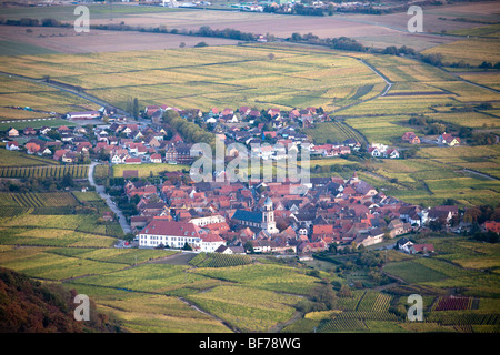 Rorschwih Haut Koenigsbourg vigneto paesaggio lungo la Route des vins villaggi, Autunno, Alsace Haut Rhin, Francia 099721 Alsazia Foto Stock