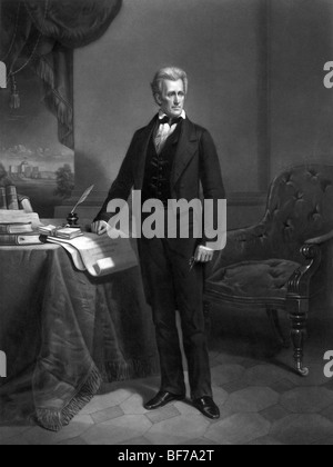 Incisione verticale circa 1859 di Andrew Jackson (1767 - 1845) - il settimo Presidente degli Stati Uniti (1829 - 1837). Foto Stock