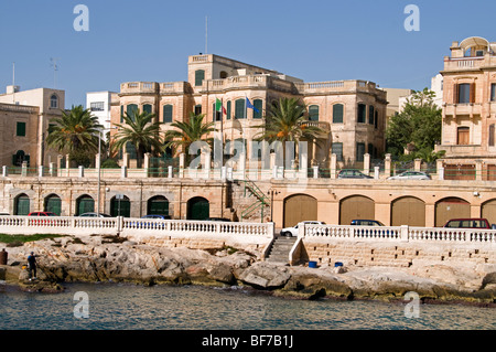 Malta città fortificata città Valletta Porto Mare Foto Stock