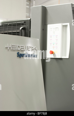 Dettaglio di una Heidelberg Speedmaster sheetfed macchina da stampa offset (XL 75-6-L) Foto Stock