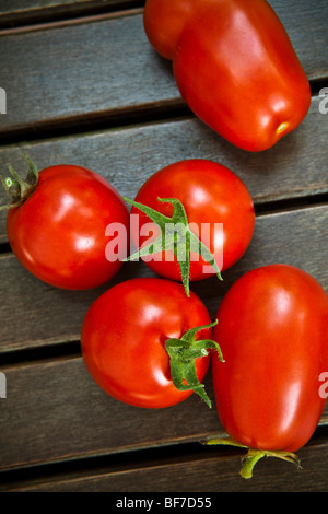 Appena raccolto homegrown pomodori Foto Stock