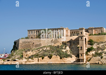 Malta Kalkara tre città di fronte la città fortificata di La Valletta Foto Stock