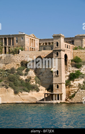 Malta Kalkara tre città di fronte la città fortificata di La Valletta Foto Stock