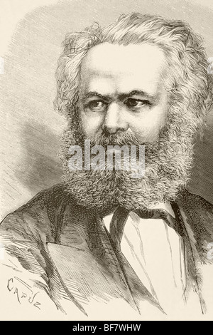 Karl Heinrich Marx, 1818 a 1883. Filosofo tedesco ed economista politico. Fondatore del comunismo moderno. Foto Stock