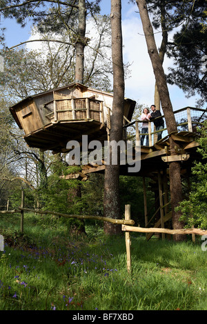 Eco-friendly alloggiamento: rifugio tra gli alberi Foto Stock