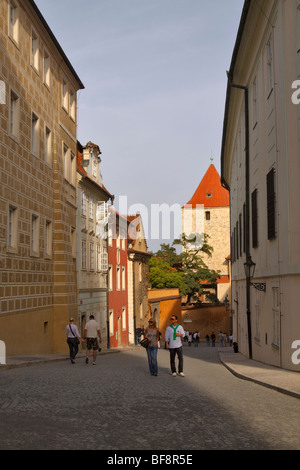 Torre Nera e Jirska Street, il Castello di Praga, Repubblica Ceca Foto Stock