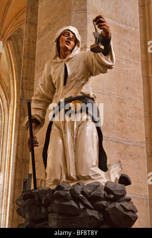 Statua di un minatore in Santa Barbara cattedrale, Kutna Hora, Repubblica Ceca Foto Stock