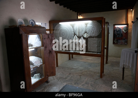 Museo di arte folcloristica museo del merletto nel monastero di Timios Stavròs santa croce nel villaggio di omodos troodos vino regione repubblica di cypr Foto Stock