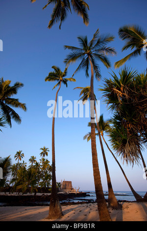 Puuhonua O Hōnaunau National Historical Park, città di rifugio, isola di Hawaii Foto Stock