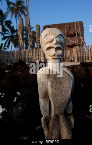 Puuhonua O Hōnaunau National Historical Park, città di rifugio, isola di Hawaii Foto Stock